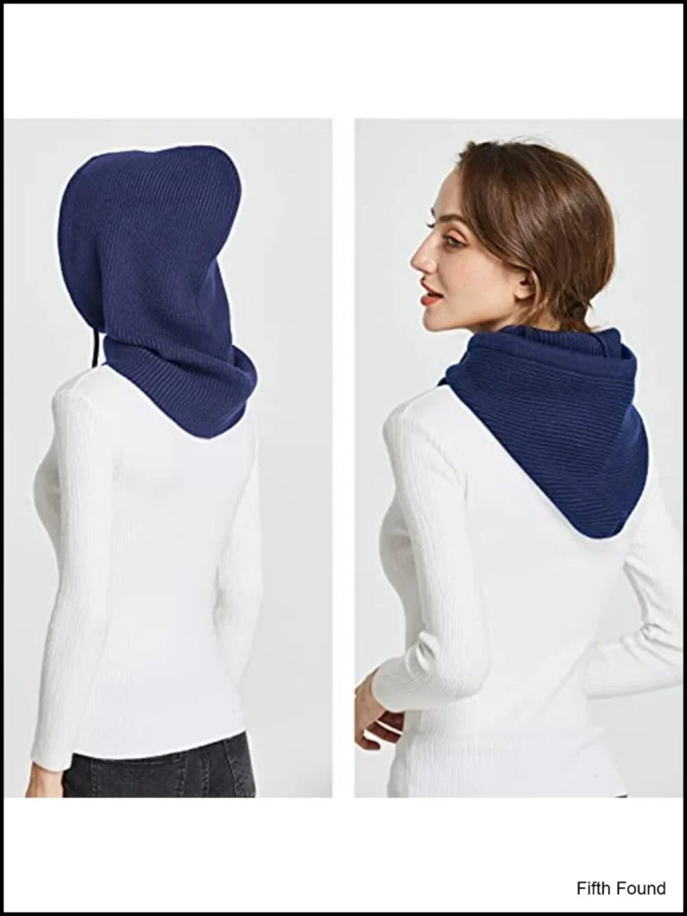 Winter Hooded Scarf Balaclava Knit Beanie Hat Thermal Blend
